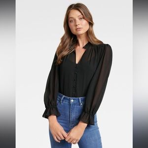 Ever New Black Button-Down Blouse 2